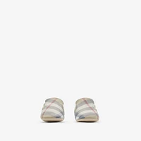 Check Nylon Blend Booties in Pale stone - Children | Burberry® Official