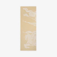 Wide EKD Wool Scarf in Sand | Burberry® Official