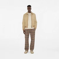 Check Cotton Blend Track Pants in Nut - Men | Burberry® Official