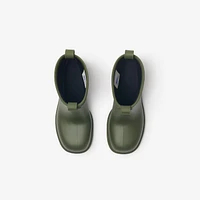 Rubber Marsh Stamp Heeled Low Boots​ in Loch - Women | Burberry® Official