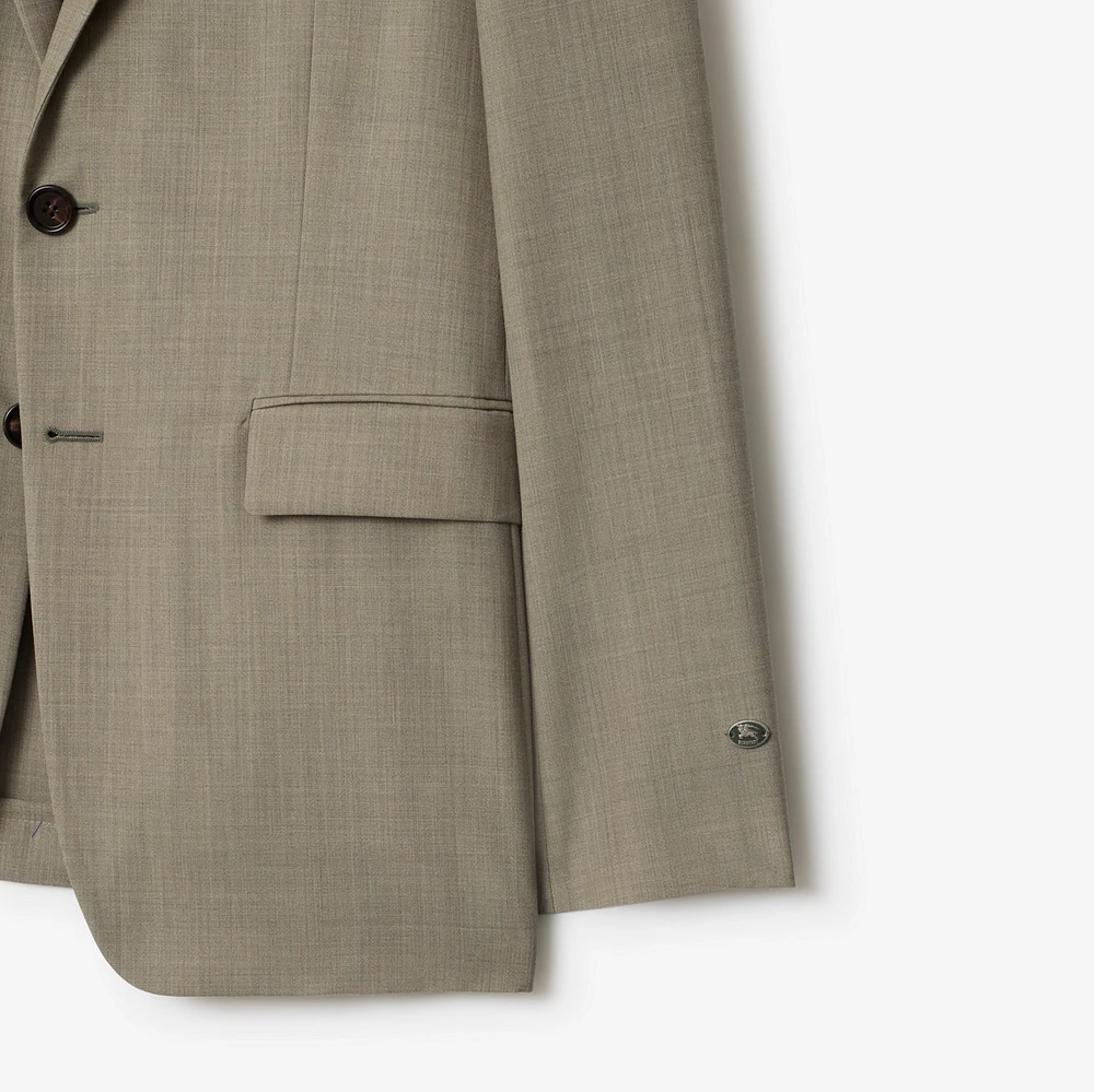 Wool Tailored Jacket in Olive drab green - Men | Burberry® Official