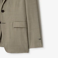 Wool Tailored Jacket in Olive drab green - Men | Burberry® Official