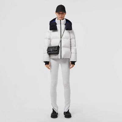 Detachable Hood Nylon Puffer Jacket Optic White - Women | Burberry® Official