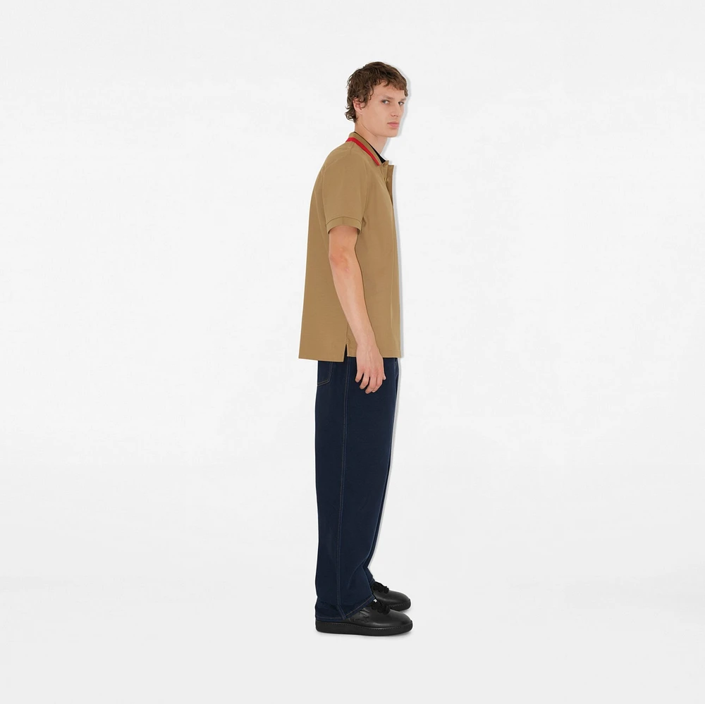 Cotton Polo Shirt in Camel - Men | Burberry® Official