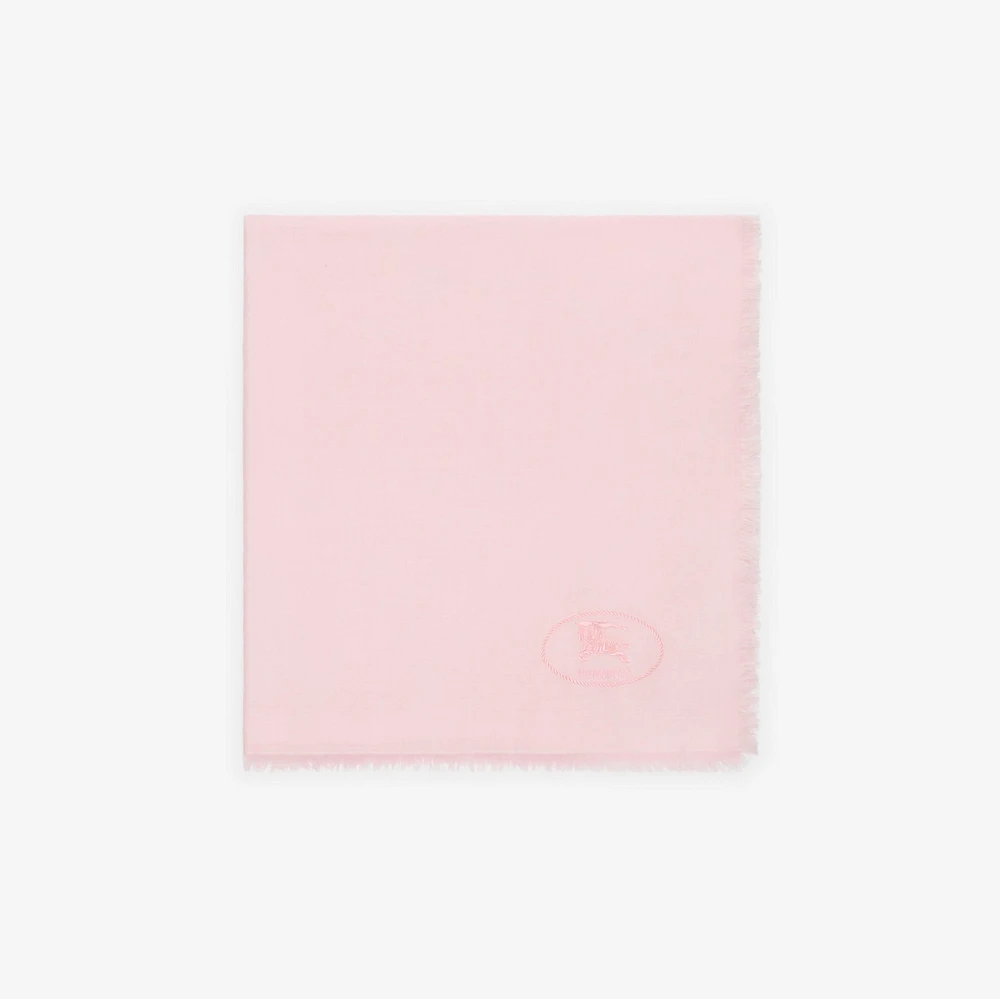 Wide Check Wool Silk Scarf in Sugar | Burberry® Official