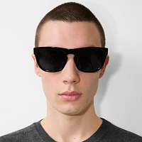 Check Square Sunglasses in Black/check | Burberry® Official