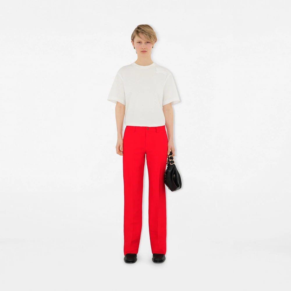 Canvas Trousers in Rhubarb - Women, Technical | Burberry® Official