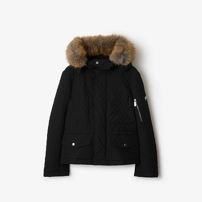 Quilted Cotton Blend Jacket in Black - Women, Nylon | Burberry® Official