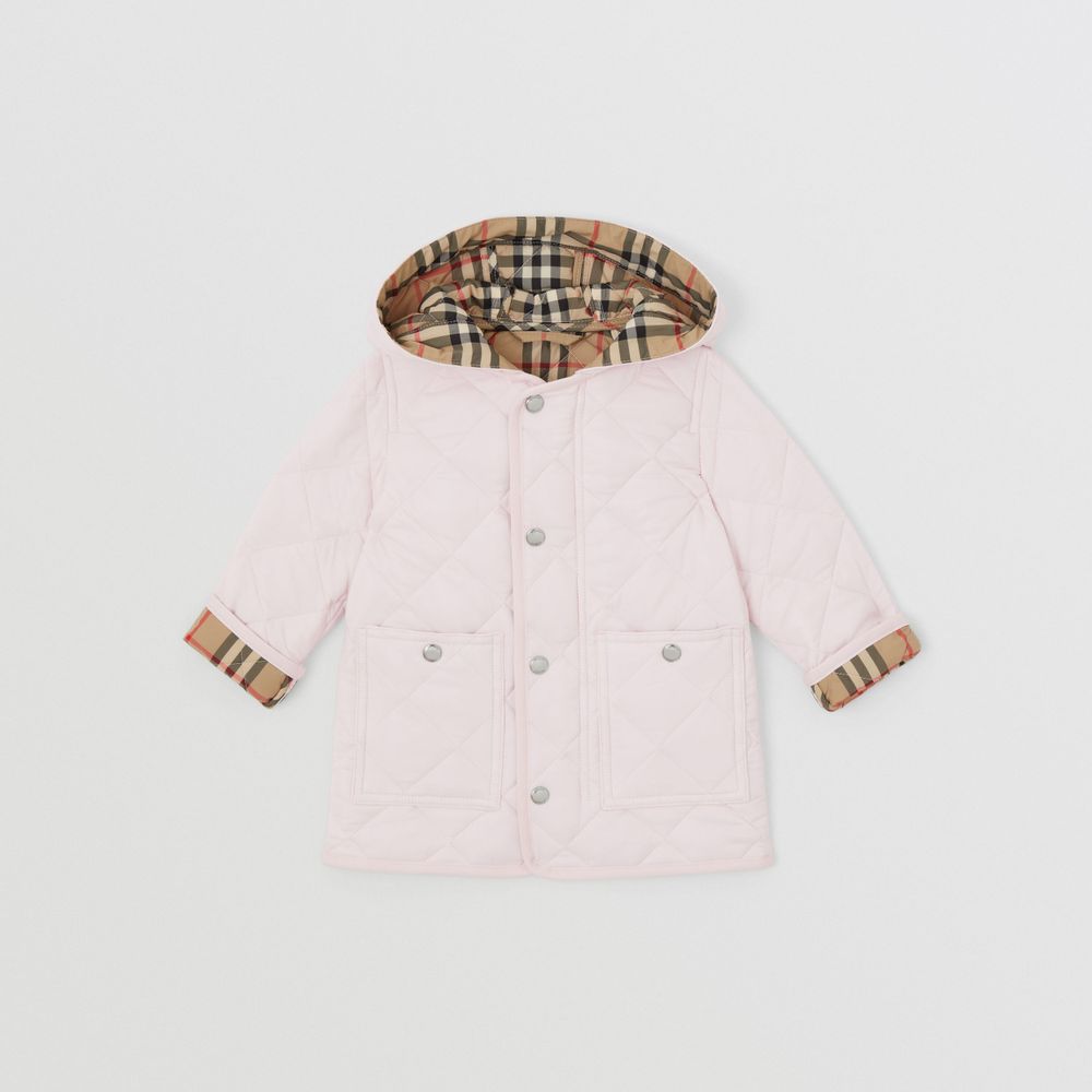 Diamond Quilted Nylon Hooded Jacket Alabaster Pink - Children | Burberry® Official