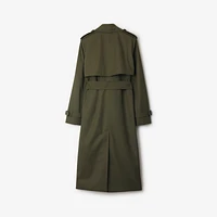 Long Cotton Blend Trench Coat in Military - Women | Burberry® Official