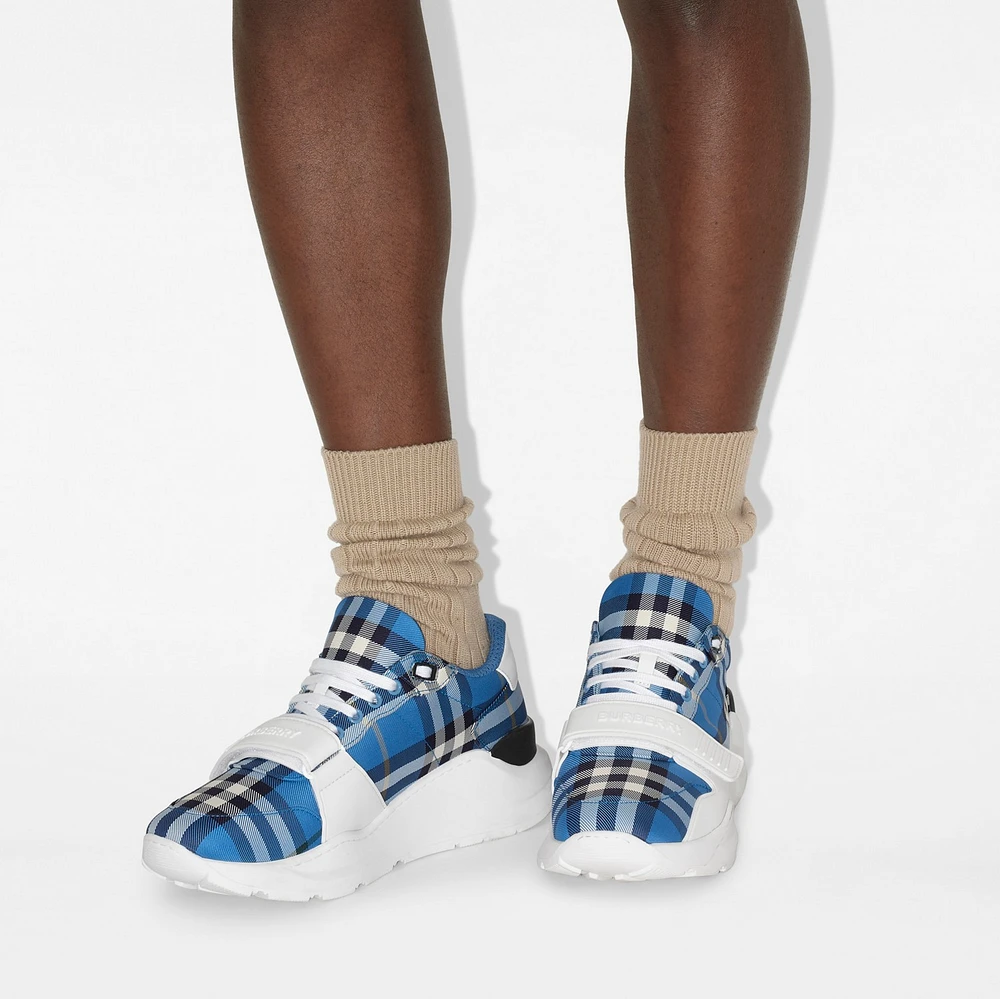 Check Sneakers in Hyacinth - Men, Nylon, Technical | Burberry® Official