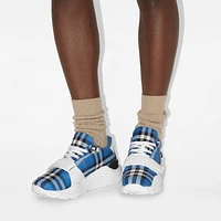 Check Sneakers in Hyacinth - Men, Nylon, Technical | Burberry® Official