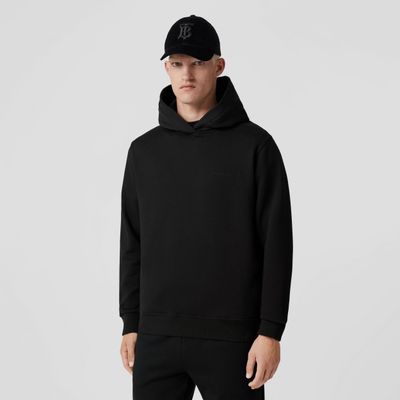 Embroidered Logo Cotton Cashmere Hoodie - Exclusive Capsule Collection Black Men | Burberry® Official
