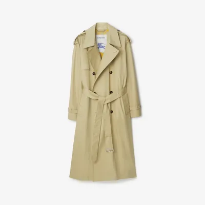 Long Castleford Trench Coat in Hunter - Men, Cotton | Burberry® Official