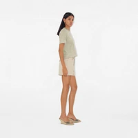Striped Cotton T-shirt in Skylark - Women | Burberry® Official