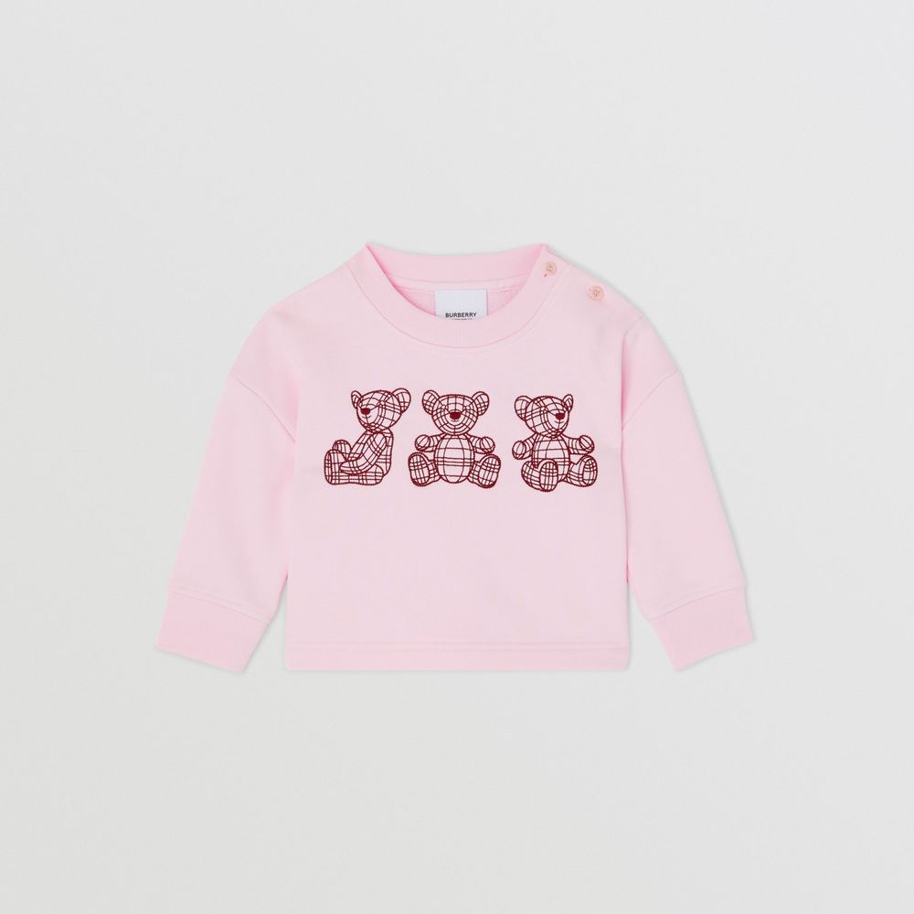 Thomas Bear Motif Cotton Sweatshirt Pale Candy Pink - Children | Burberry® Official
