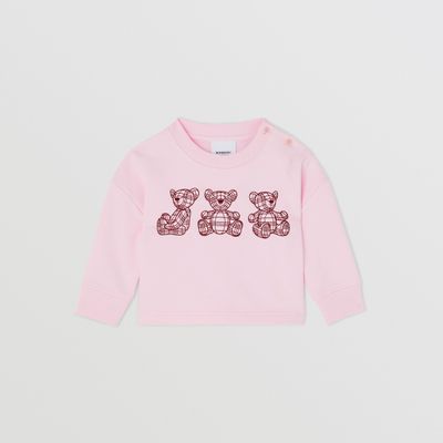 Thomas Bear Motif Cotton Sweatshirt Pale Candy Pink - Children | Burberry® Official