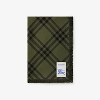 Wide Check Wool Silk Scarf in Shrub/black | Burberry® Official