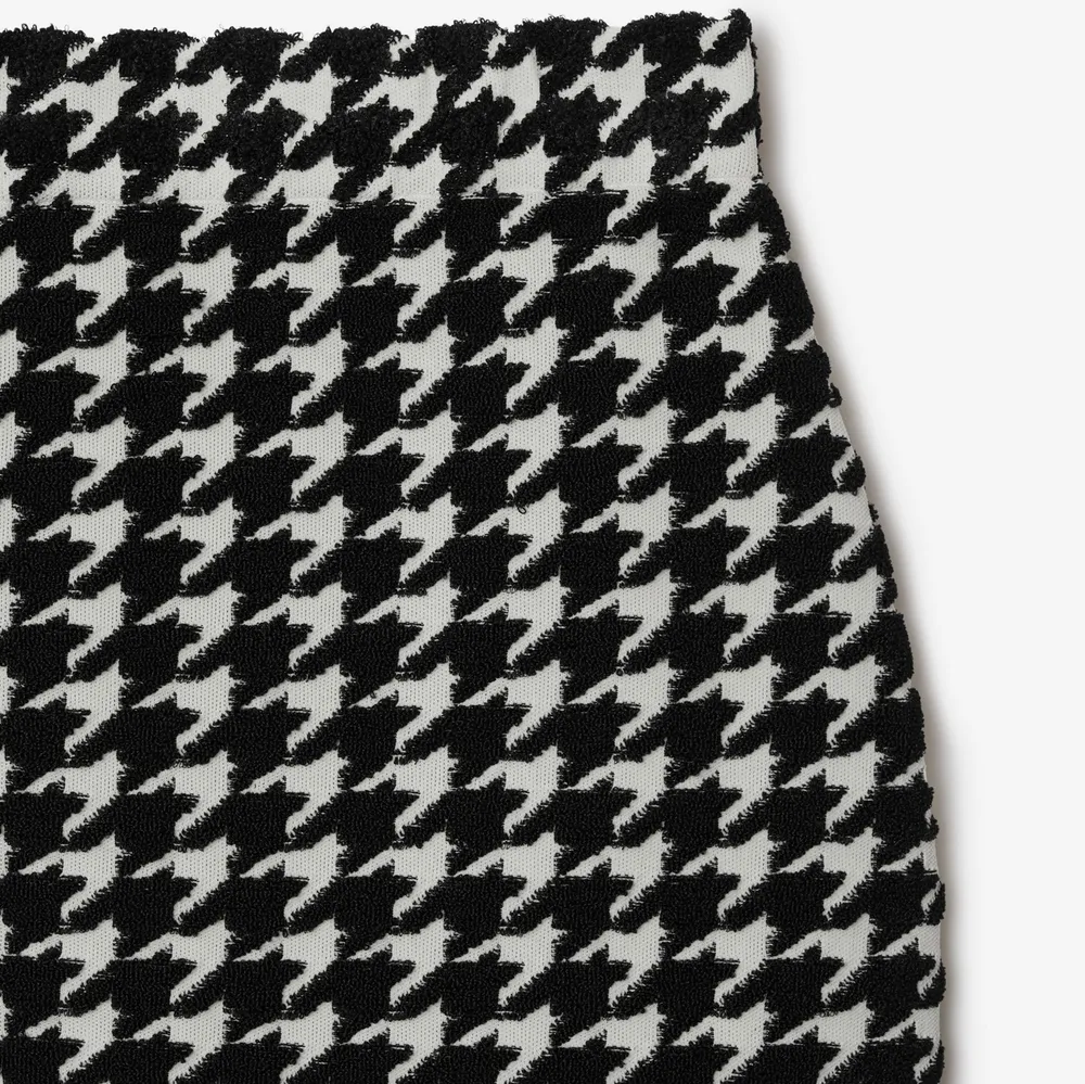 Houndstooth Nylon Blend Mini Skirt in Black - Women, Technical | Burberry® Official