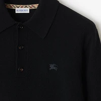 Long-sleeve Cashmere Blend Polo Shirt in Black - Men | Burberry® Official