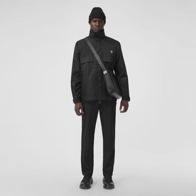 Packaway Hood Monogram Motif Nylon Jacket Black - Men | Burberry® Official