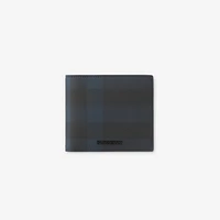 Check Bifold Wallet in Navy - Men, Canvas | Burberry® Official