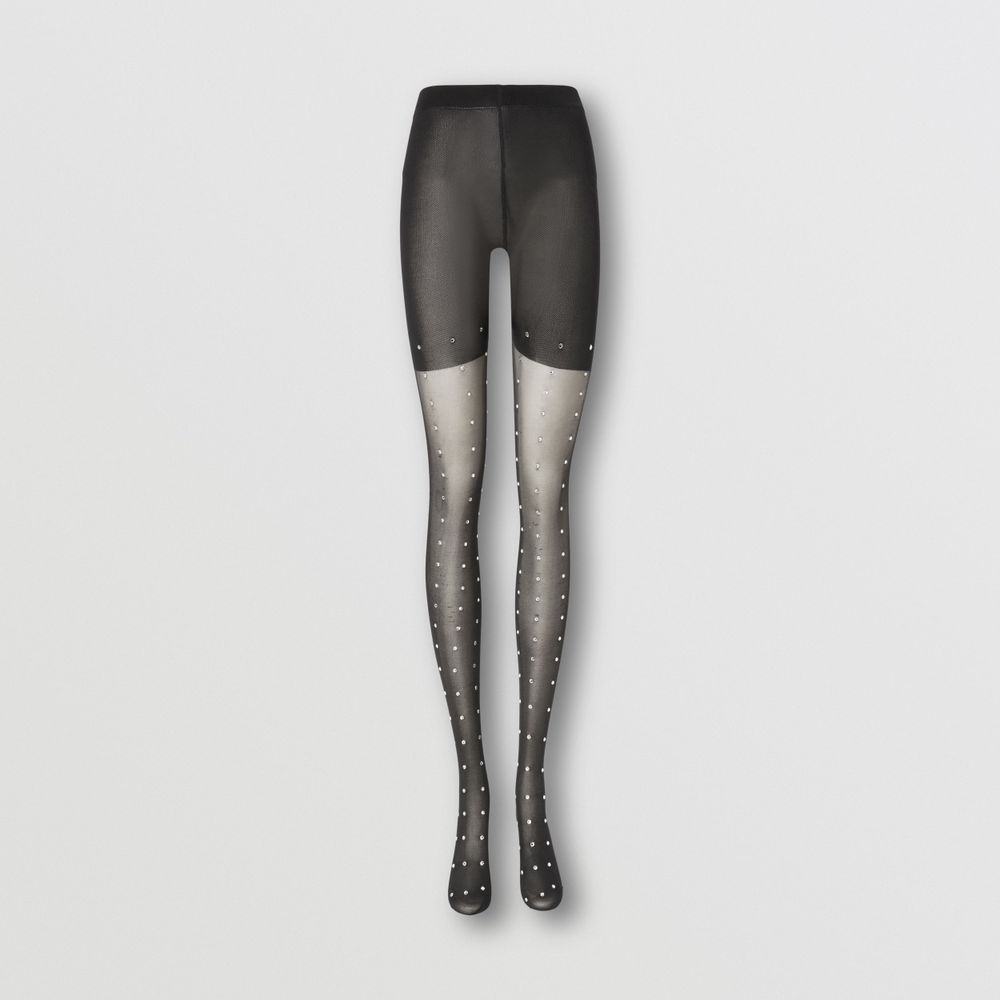 Burberry Crystal-embellished Tights - Exclusive Capsule Collection Black  Women, Burberry® Official