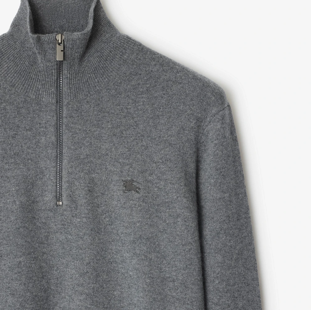 Cashmere Blend Half-zip Sweater in Grey - Men | Burberry® Official