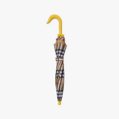 Check Umbrella in Sand - Children | Burberry® Official