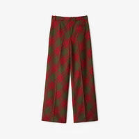 Check Wool Tailored Trousers in Loch - Men | Burberry® Official