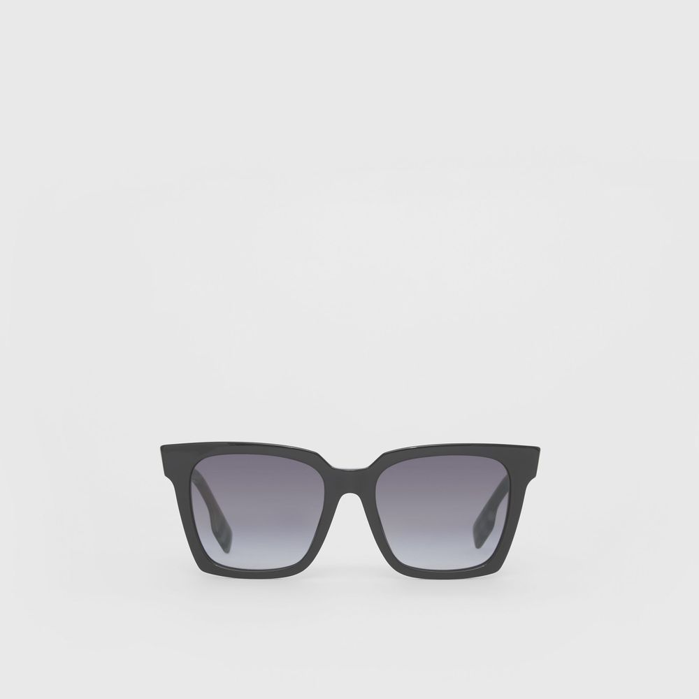 Square Frame Sunglasses in Black - Women | Burberry® Official