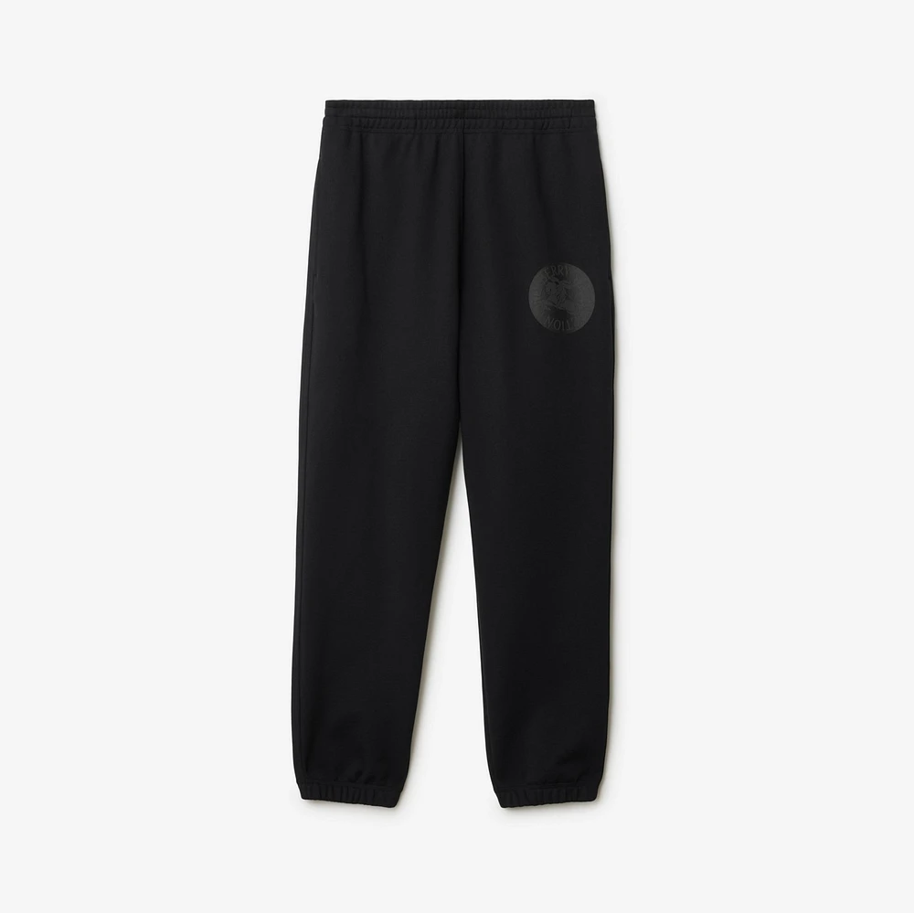 EKD Badge Cotton Jogging Pants in Black - Men | Burberry® Official
