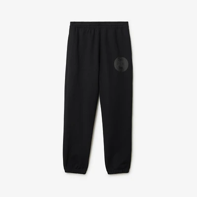 EKD Badge Cotton Jogging Pants in Black - Men | Burberry® Official