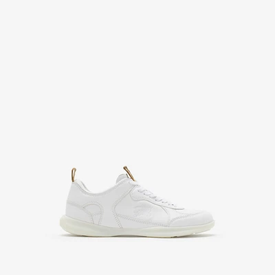 Leather Matrix Sneakers in Optic white - Men | Burberry® Official