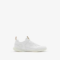 Leather Matrix Sneakers in Optic white - Men | Burberry® Official