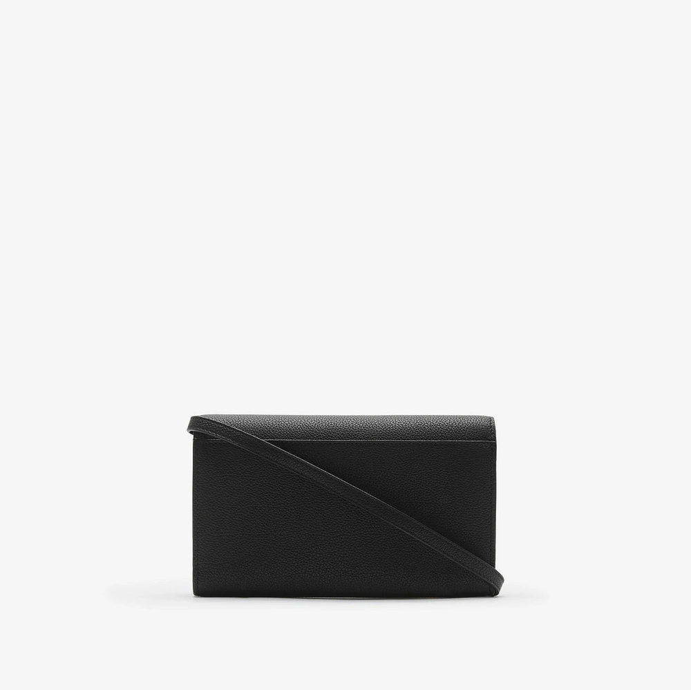 Cotswolds Strap Wallet in Black - Women, Leather | Burberry® Official