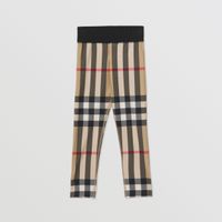 Check Stretch Jersey Leggings Archive Beige | Burberry