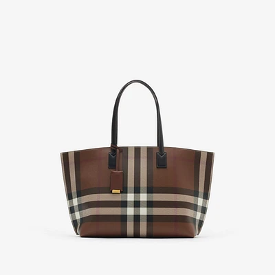 Medium Check Tote in Dark birch brown - Women | Burberry® Official