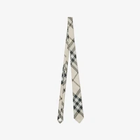 Check Silk Tie in Alabaster - Men | Burberry® Official