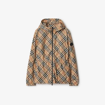 Check Lightweight Jacket in Sand - Women, Nylon | Burberry® Official