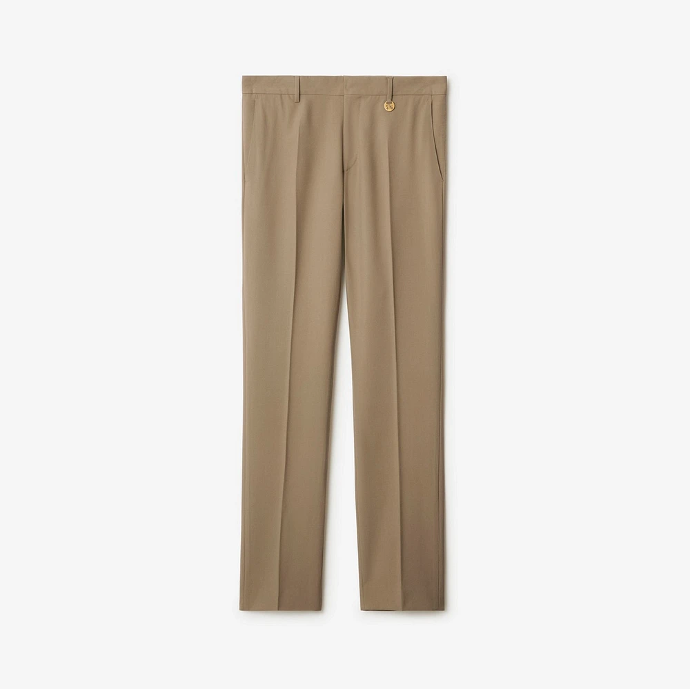 Wool Tailored Trousers in Puddle - Men | Burberry® Official