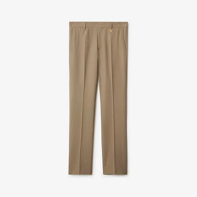 Wool Tailored Trousers in Puddle - Men | Burberry® Official