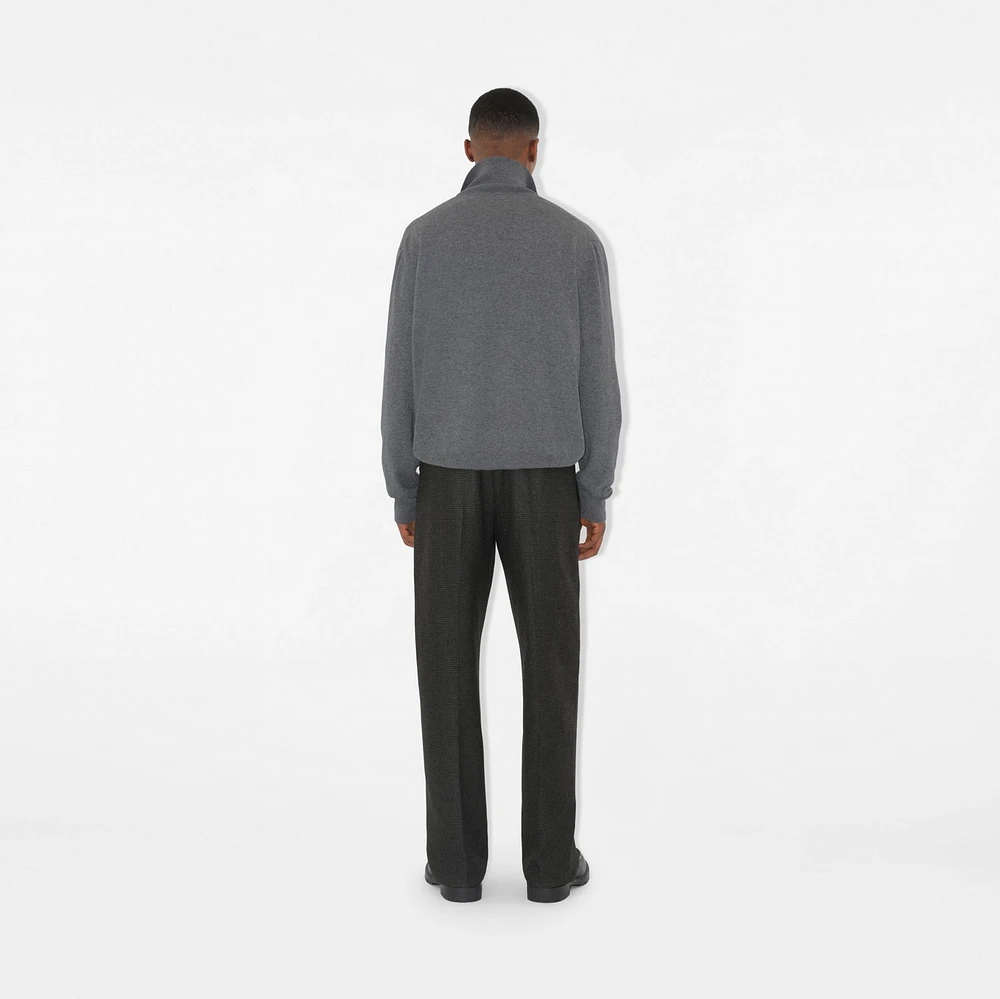 Cashmere Blend Half-zip Sweater in Grey - Men | Burberry® Official