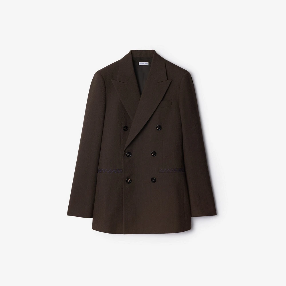 Wool Tailored Jacket in Brown/black - Women | Burberry® Official