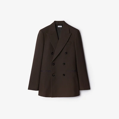 Wool Tailored Jacket in Brown/black - Women | Burberry® Official