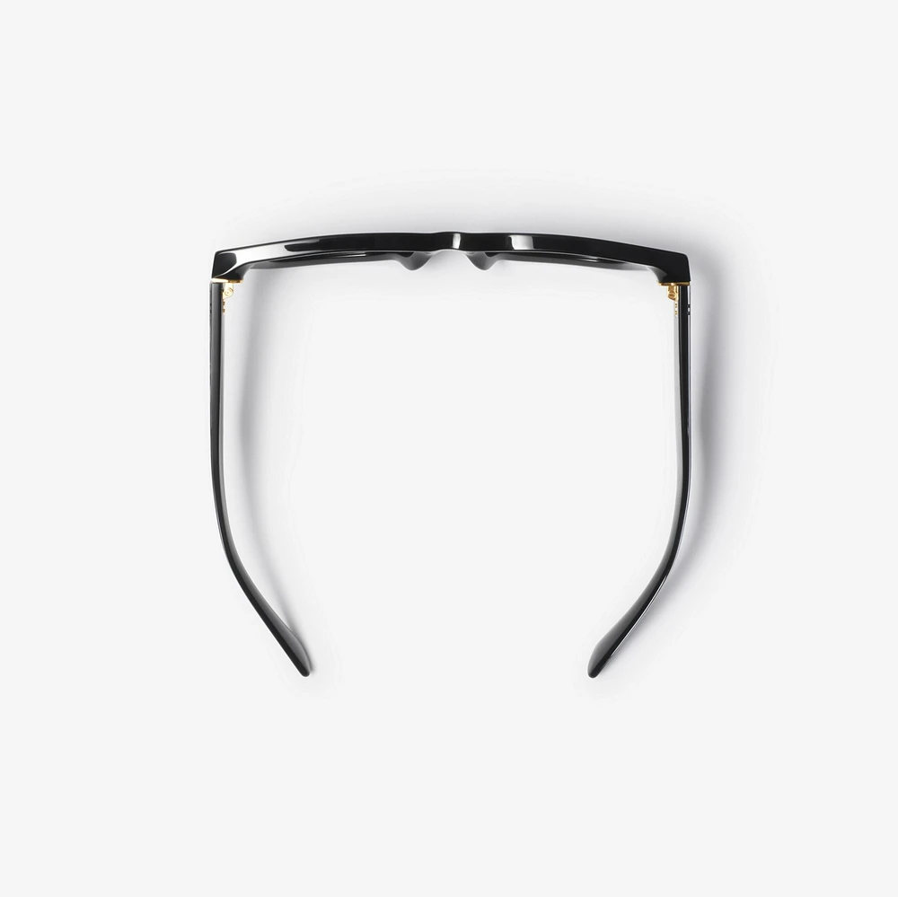 Inlaid Check Square Sunglasses in Black - Women | Burberry® Official