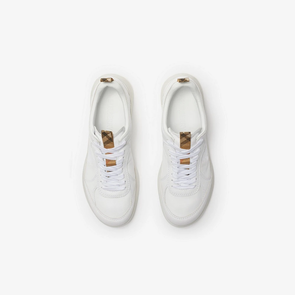 Leather Matrix Sneakers in Optic white - Men | Burberry® Official