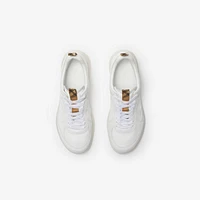 Leather Matrix Sneakers in Optic white - Men | Burberry® Official