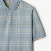 Check Cotton Polo Shirt in Fog - Men | Burberry® Official