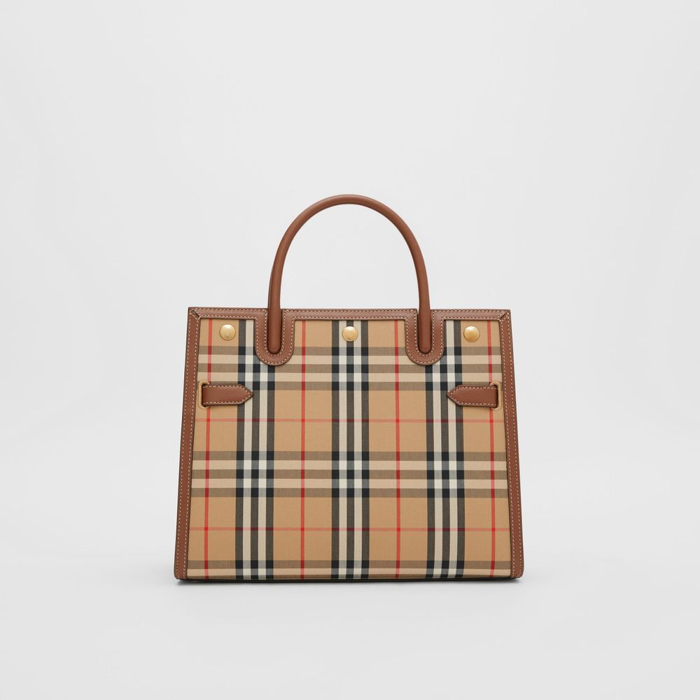 Vintage Check Small Two-handle Title Bag in Archive Beige | Burberry® Official